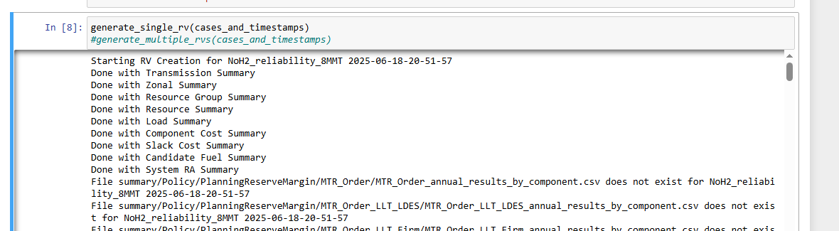 Logs shown when a case is successfully loaded in Results Viewer