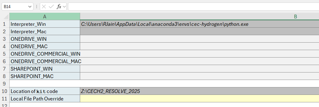 xlwings settings in Scenario Tool