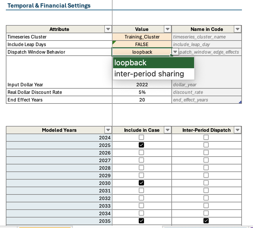 Scenario Tool Timeseries Clusters Worksheet